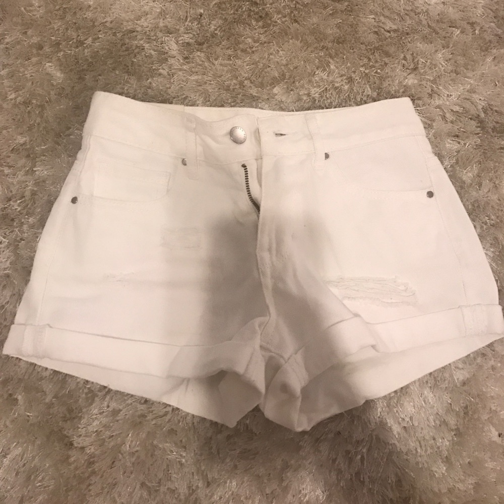 Brand new High waisted white denim shorts