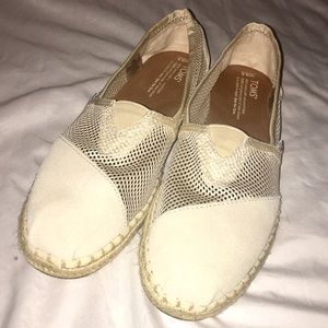 Cream Suede + Mesh Toms