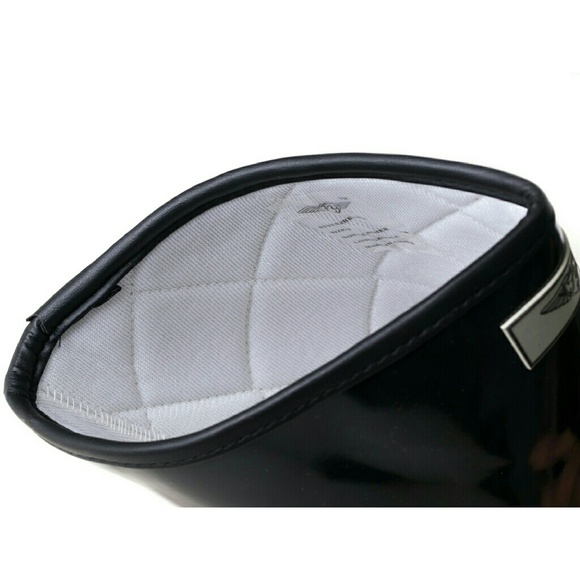 Women's Rainboots, Mid Calf Quilted Rain Boots, #1523, Black - Picture 3 of 4