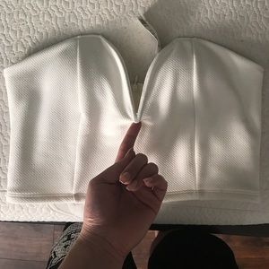 Sexy v plunge crop top. Ivory, super stretchy &new