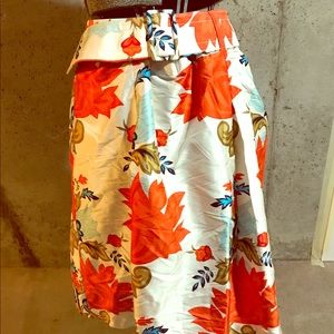 Floral silk skirt