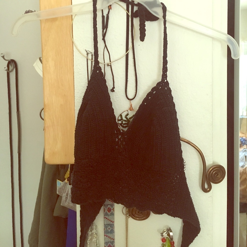 Crochet backless crop top