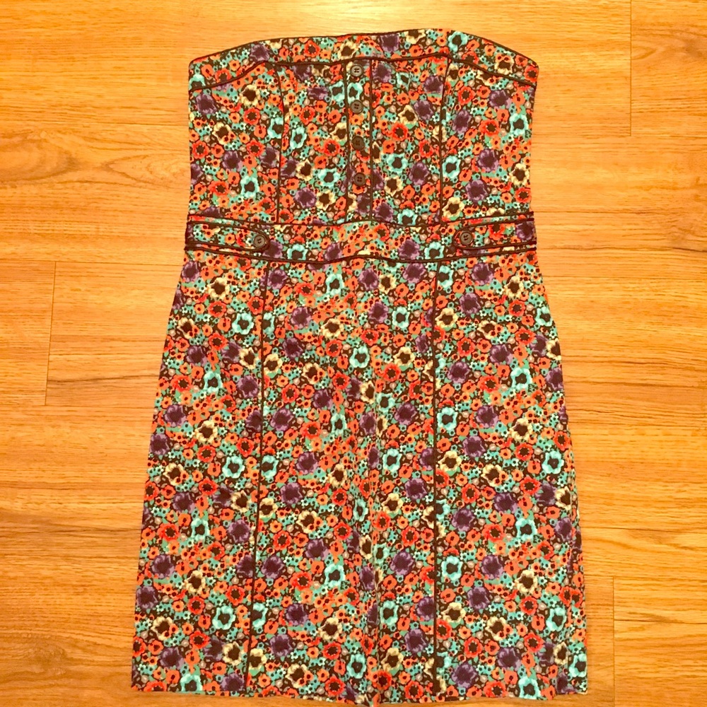 Strapless Flower Patterned Dress