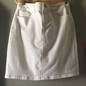 White Denim Pencil Skirt