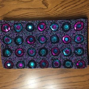 Beaded clutch- bright!