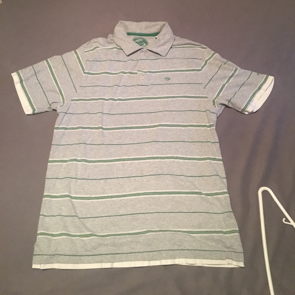 Men's vintage Kirra polo striped gray and green - Picture 1 of 4