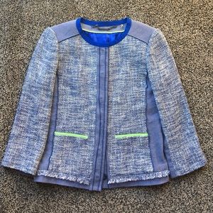 Elie Tahari 4 Tweed Jacket New Unworn Blue