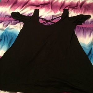Black butterfly sleeve top