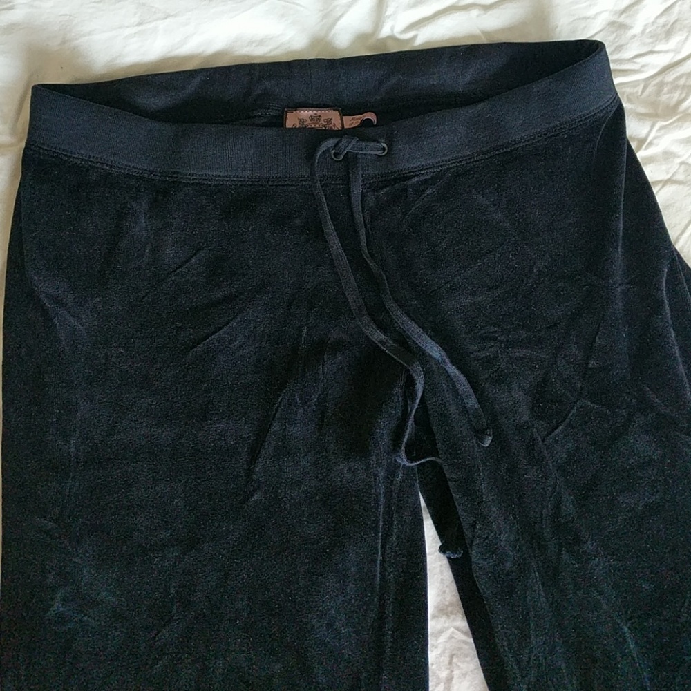 Juicy Couture Black Velour Track Pants