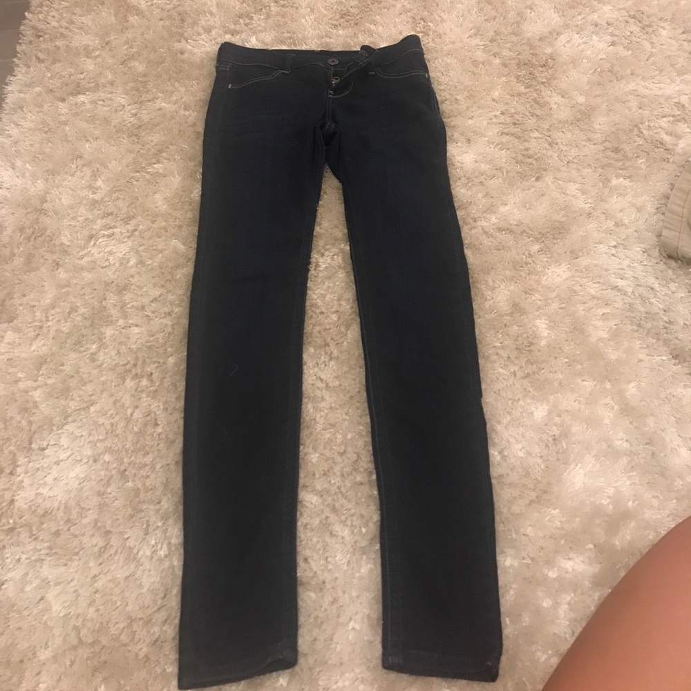 Dark wash skinny jeans low rise