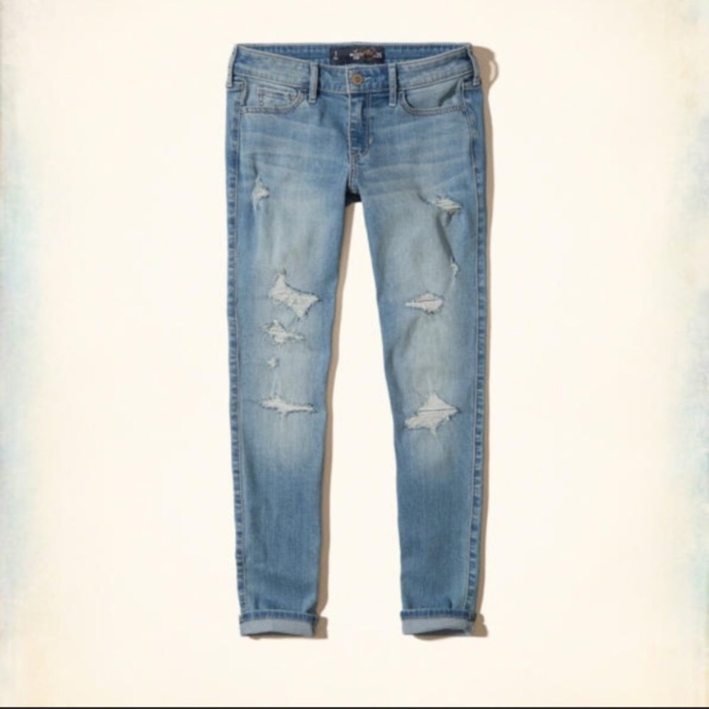 Low-Rise Crop Super Skinny Jeans
