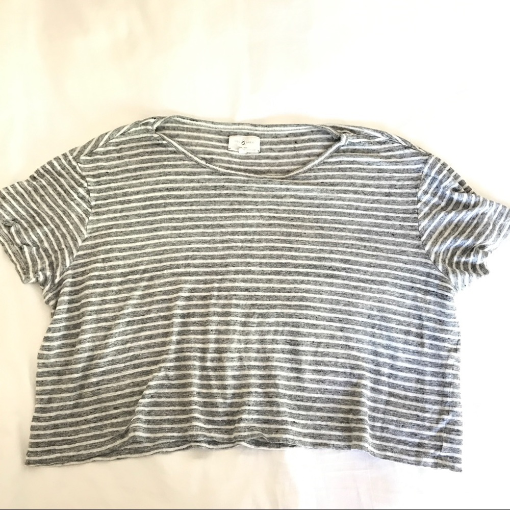 Lou & Grey Oversized Striped Crop Shirt