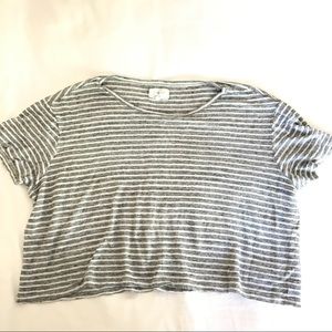 Lou & Grey Oversized Striped Crop Shirt