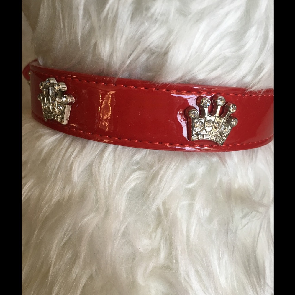 Statement Collar Red with Crowns NWOT