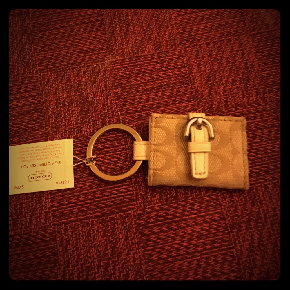 Coach key ring with two small photo holder