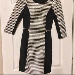 H&M Houndstooth Pattern Dress with Side Zippers
