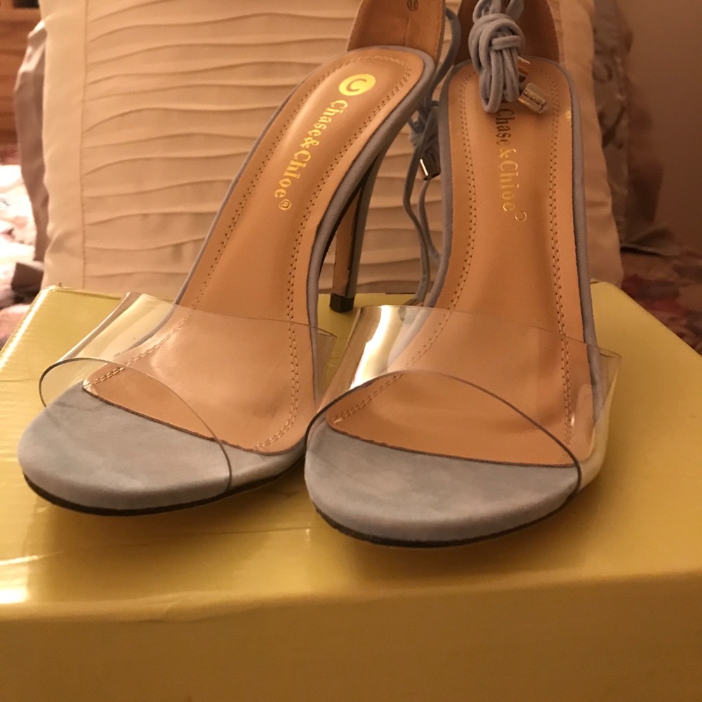 Brand new blue suede heels