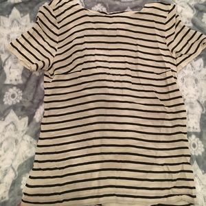 J.Crew silk black & white striped top