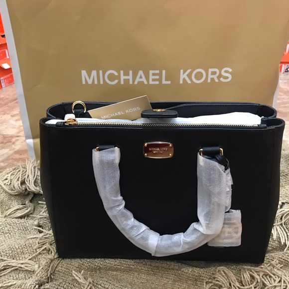 Michael Kors Kellen Medium Satchel Leather Handbag - Picture 3 of 7
