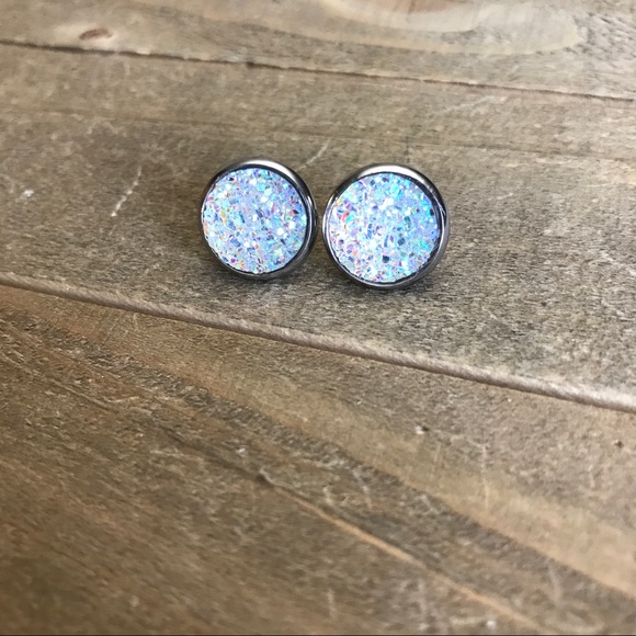 Jewelry - 3 for $15 Beautiful Clear Druzzy Earrings