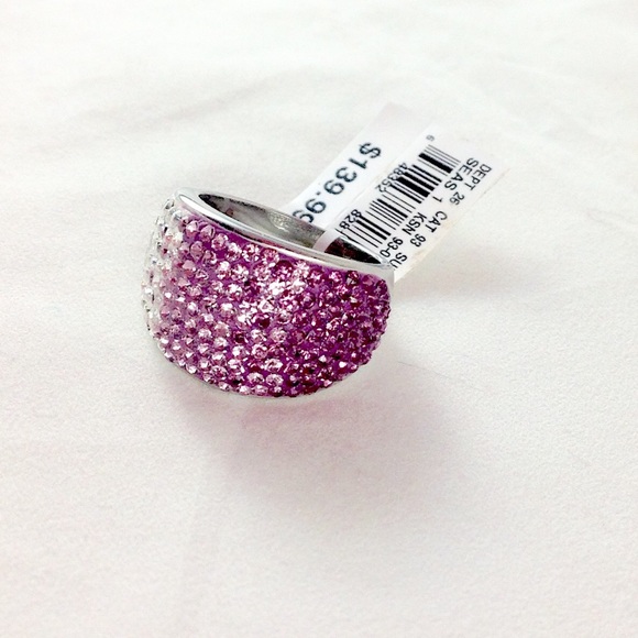 Boutique Jewelry - Purple Ombré Crystal Stainless Steel Ring Sz 8 NWT