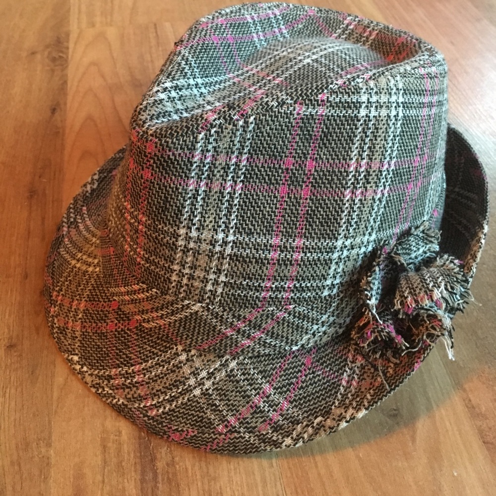 Brown plaid hat