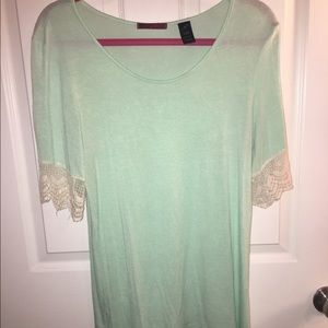 BKE Teal Lace Top