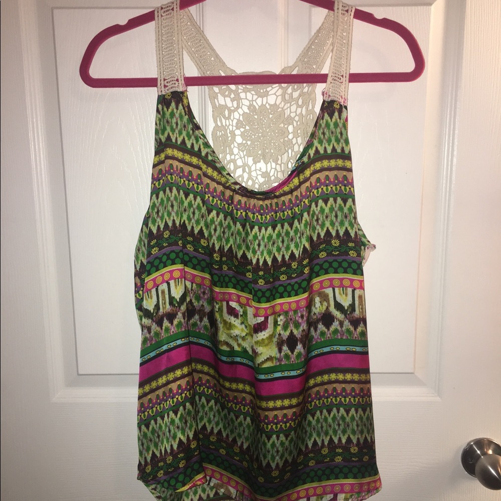 BKE Silky Lace Tank Top