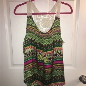 BKE Silky Lace Tank Top