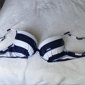 Blue and White push up Bikini Top