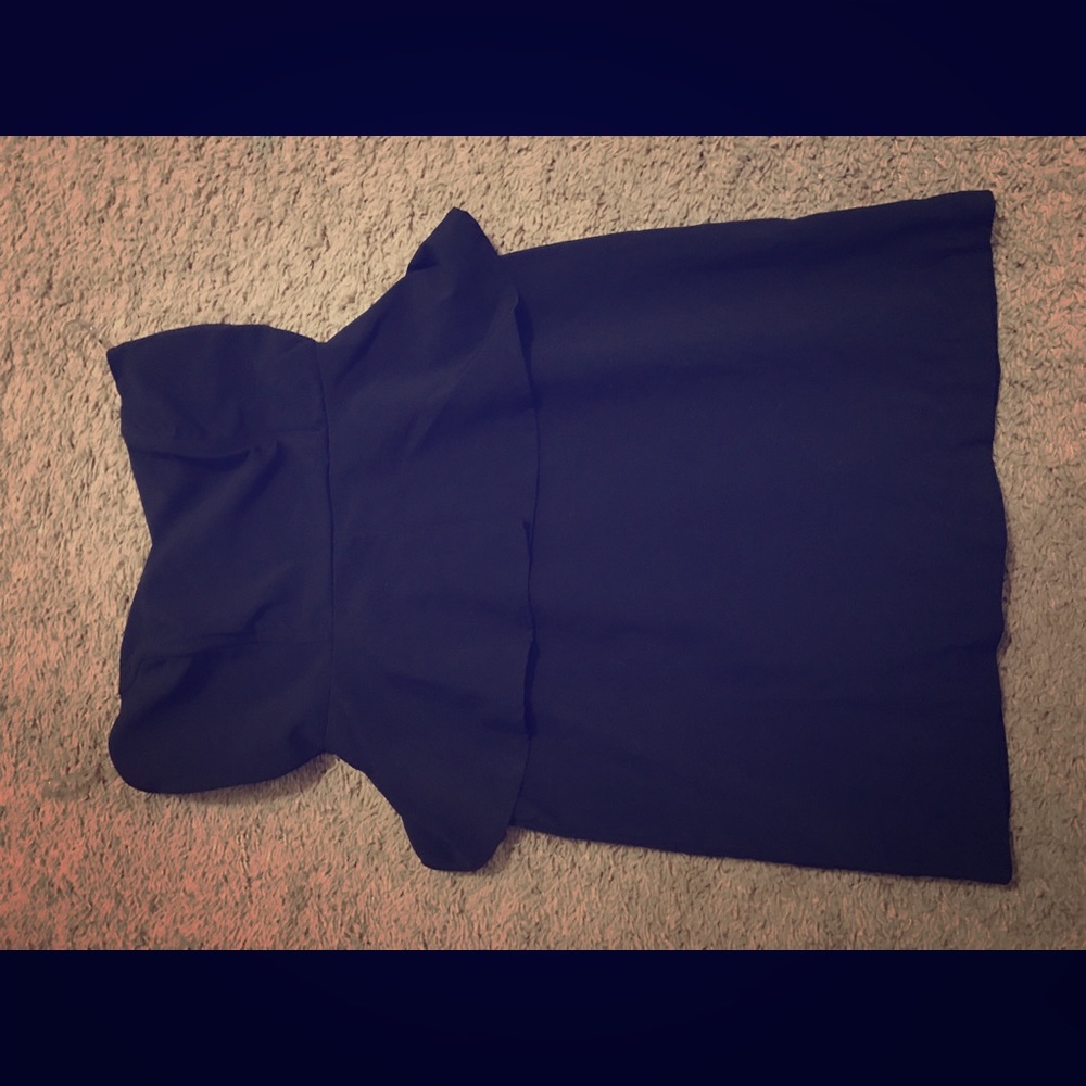 Black Peplum Cocktail Dress