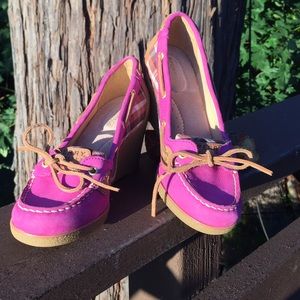 Sperry Top-Sider Goldfish Pink Plaid Wedge