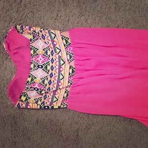 Pear Bear Hot Pink High Low Trail Dress