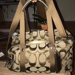 Coach voyage monogram duffle bag