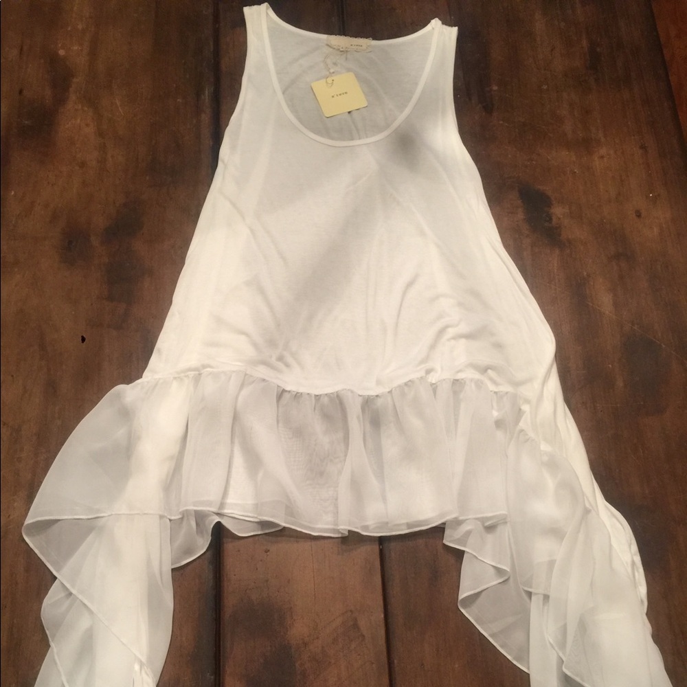 Tank with ruffle trim
