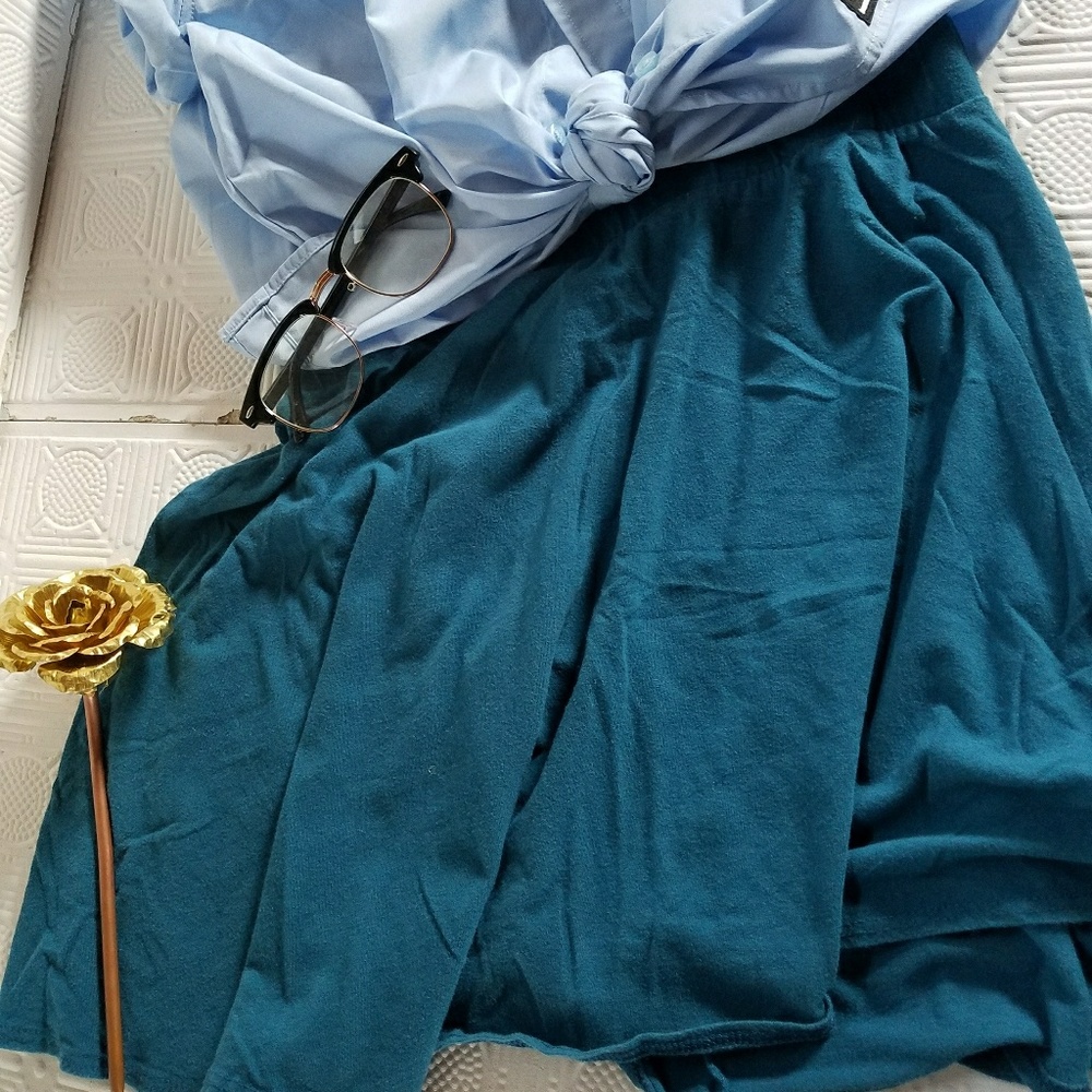 Dark Teal Skater Skirt