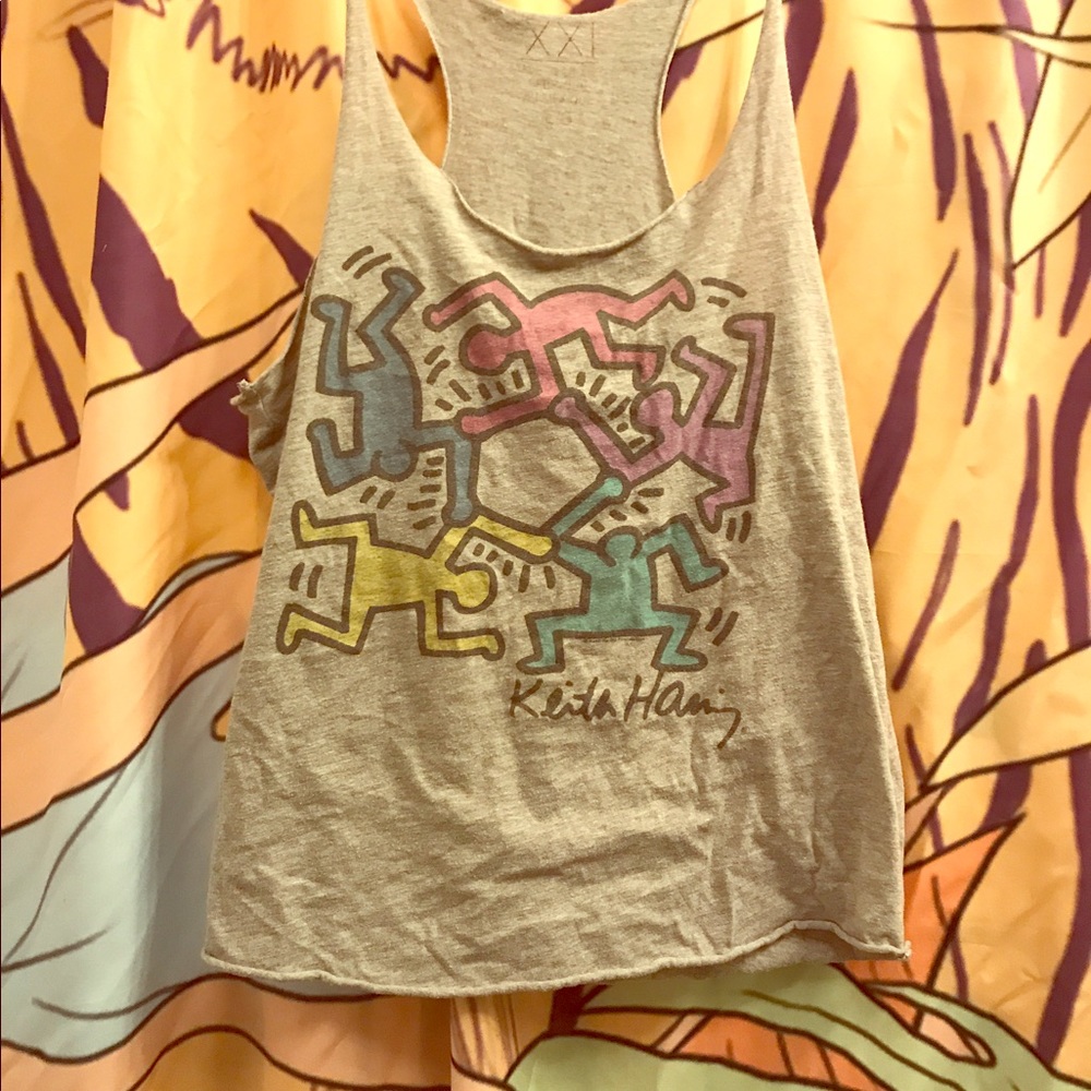 Keith Haring pastel rainbow tank