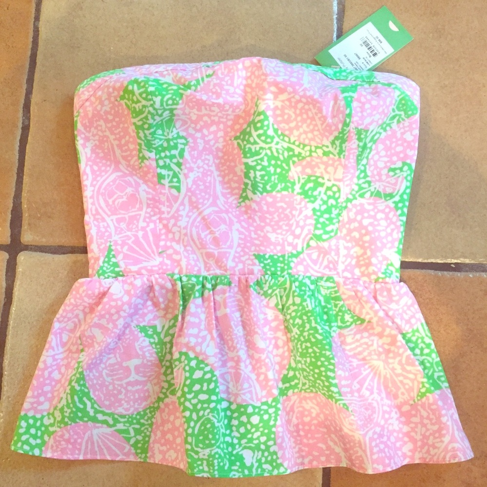 NWT Lilly Strapless Peplum