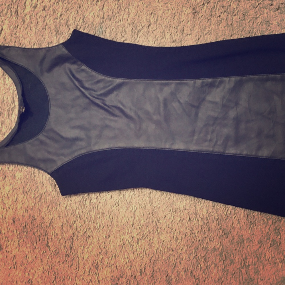 Black Faux Leather Dress