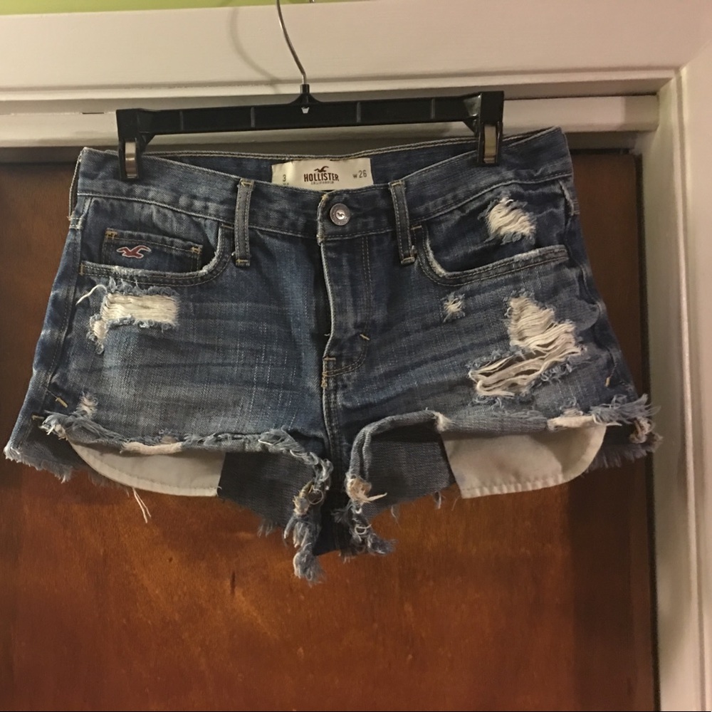 Hollister high rise cheeky jean shorts