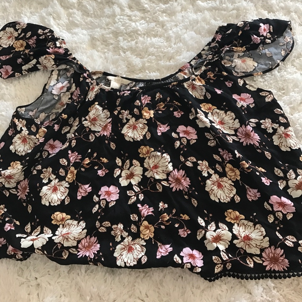 floral over the shoulder blouse