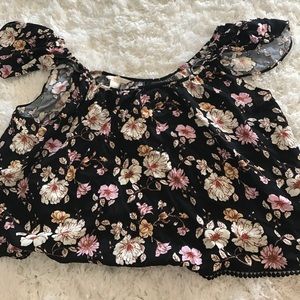 floral over the shoulder blouse