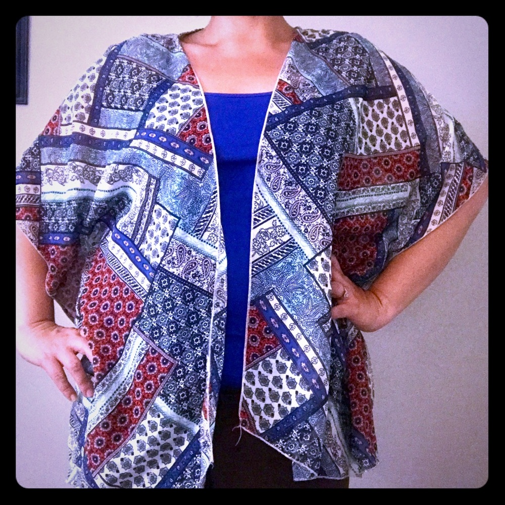 Plus size boho sheer cardigan/open tunic