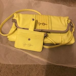 Jessica Simpson neon yellow purse