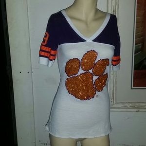 Women's E5 Clemson Tigers #89 Jeresy Shirt Size S