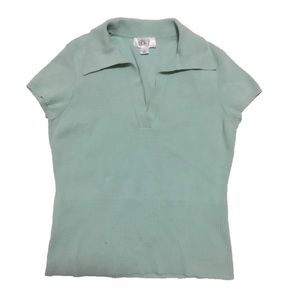 ANN TAYLOR LOFT mint knit top short sleeve size S