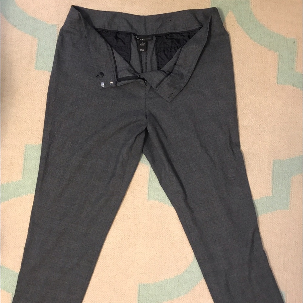 Soft hook closure dress pants with pixie hem