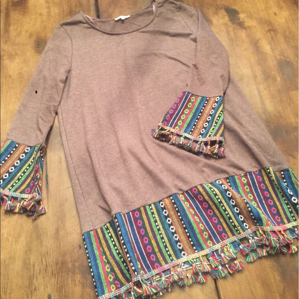 Tunic dress with serape detail