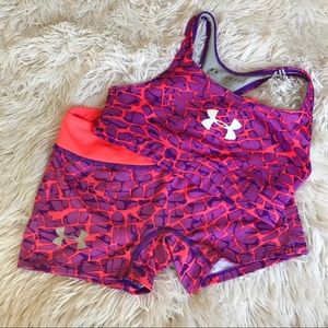 YS Under Armour compression shorts and sports bra