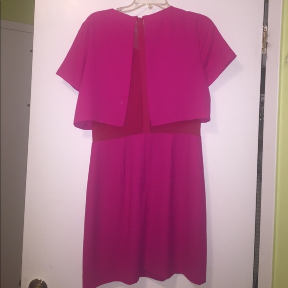 Fuchsia cocktail dress with mesh insert - Picture 2 of 7